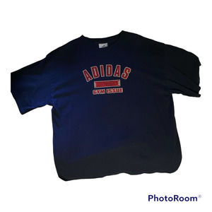 Adidas Gym Issue T-Shirt - Men's Size Large (L) • Navy Blue with Red Print